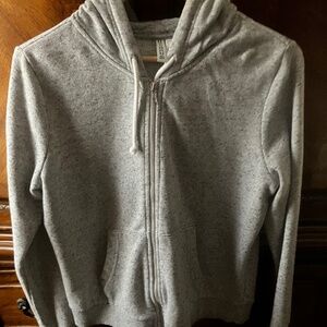 H&M Divided Women's Long-Sleeve Zip Up Hoodie in Gray/Black - Size L